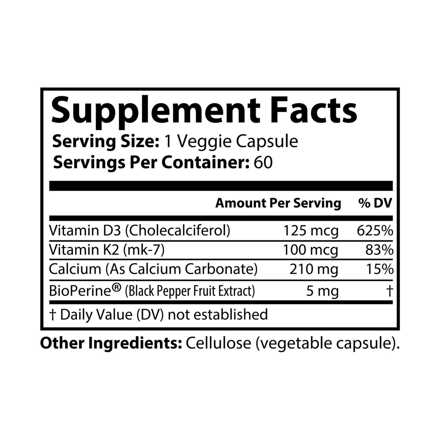 Vitamin K2 + D3 | Huesos, Corazón e Inmunidad – 60 Cápsulas