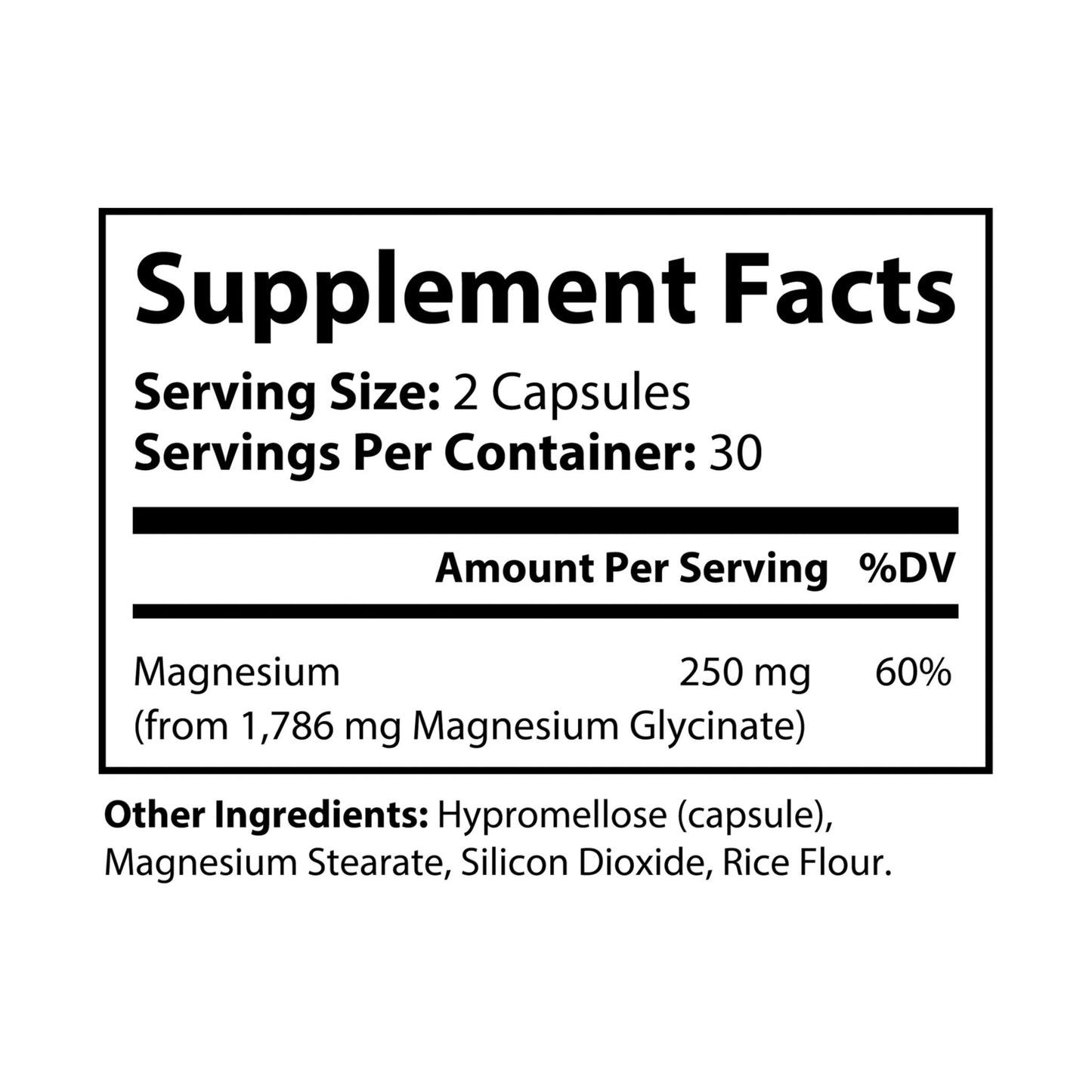 Magnesium Glycinate | Descanso y Recuperación – 60 Cápsulas