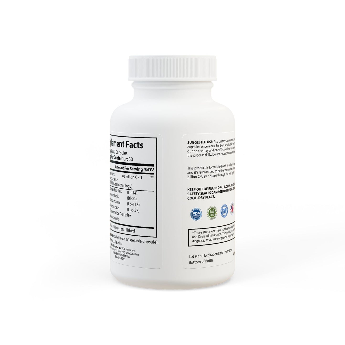 Probiotics 40 Billion CFU | Salud Digestiva e Inmunidad – 60 Cápsulas